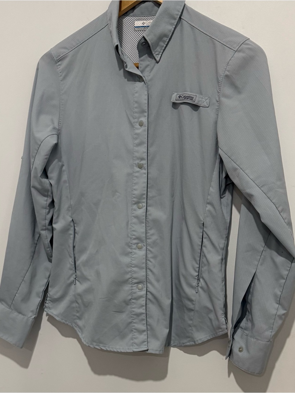 Columbia PFG Women’s XS Long Sleeve Fishing Shirt Gray Vented Back Omni-Shade